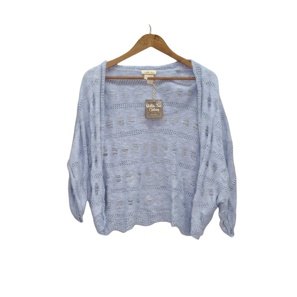 Matilda Jane Light Blue Knit Sweater Cardigan Size L